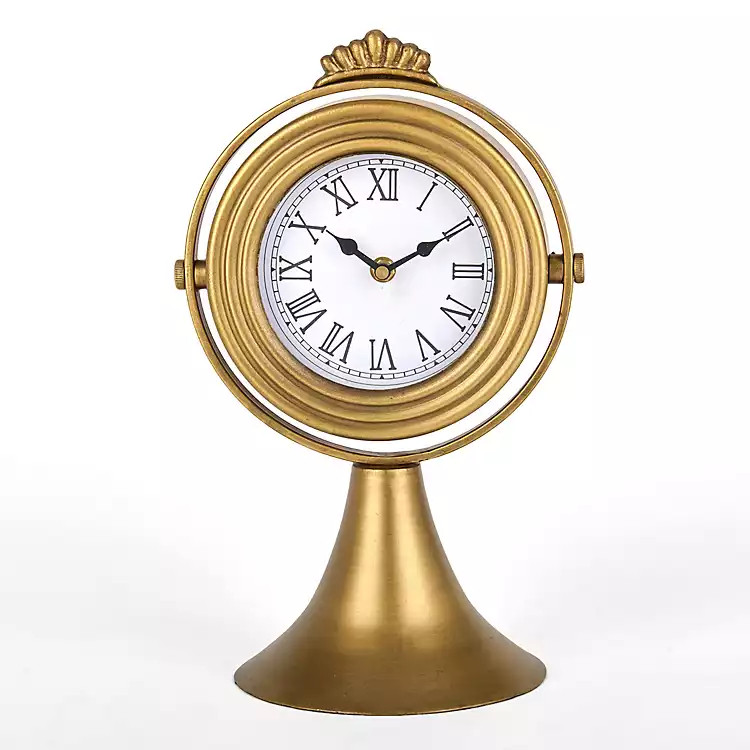 Gold Metal Tabletop Clock | Kirklands Home | Kirklands
