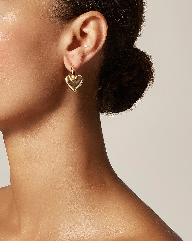 Heart huggie hoop earrings | J. Crew US