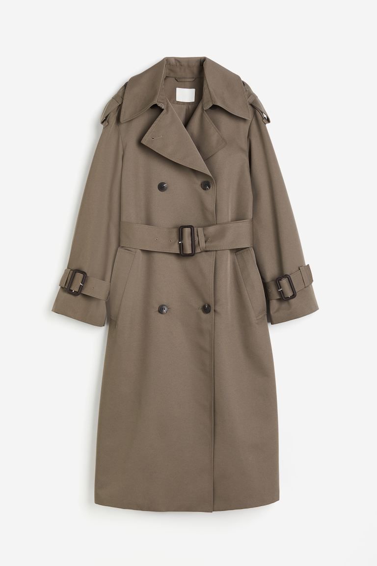 Double-breasted trenchcoat - Dark mole - Ladies | H&M GB | H&M (UK, MY, IN, SG, PH, TW, HK)