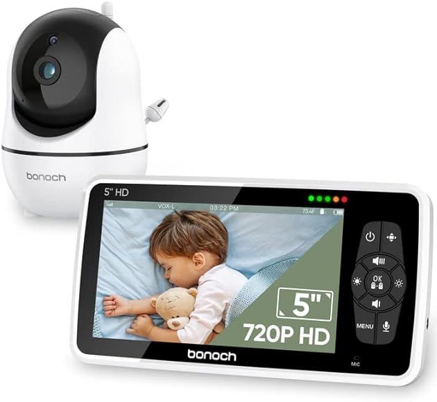 bonoch Baby Monitor with Camera and Audio, 5" 720P HD Video Baby Monitor No WiFi, Baby Camera Mon... | Amazon (US)