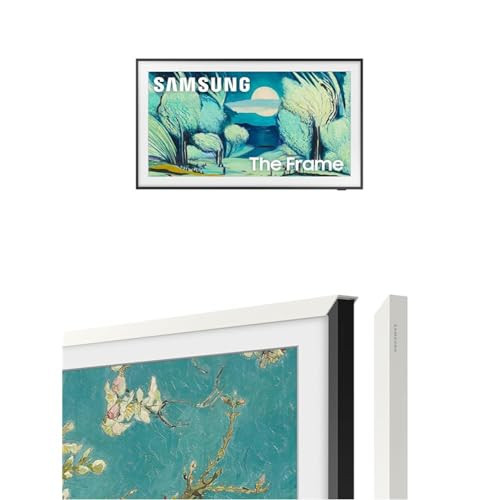 Samsung 55-Inch The Frame 4K QLED Smart TV (2025) with Modern White Customizable Bezel - Art Mode, NQ4 AI Gen2 Processor, Matte Display Bundle | Amazon (US)