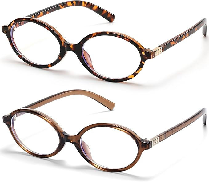 Retro Oval Blue Light Glasses for Women Fashion Computer Glasses Bluelight Blocking Eyewear Vinta... | Amazon (US)