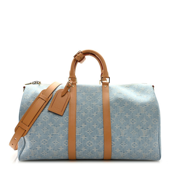 Denim Monogram Keepall Bandouliere 45 Sky Blue | FASHIONPHILE (US)