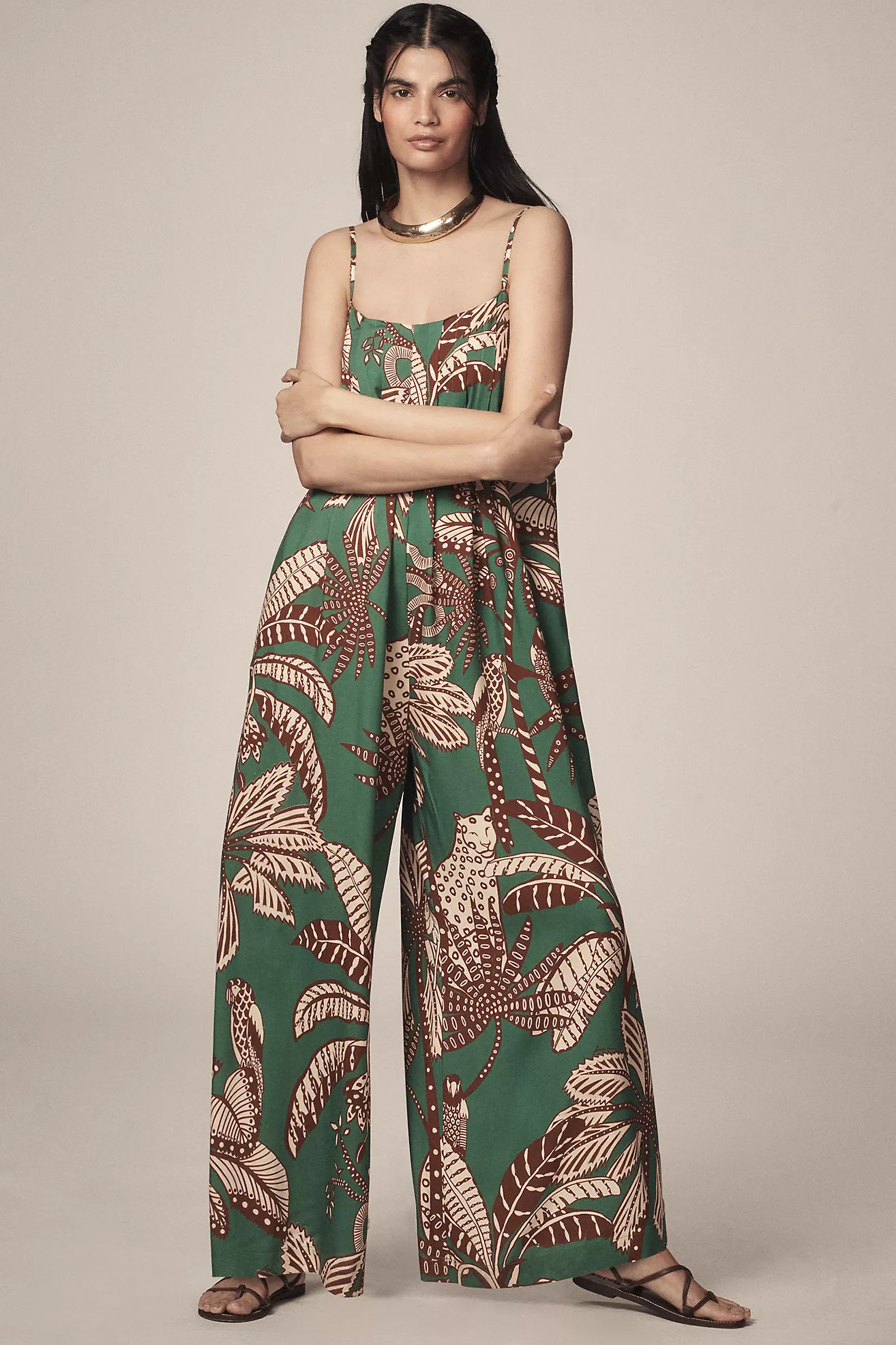 Farm Rio x Anthropologie Waistless Printed Jumpsuit | Anthropologie (US)