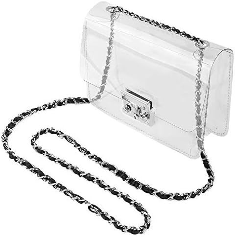 QiuQiuQi Clear Purse, Crossbody Shoulder Handbag Bag Stadium/Concert Venues Approved Clear Bag | Amazon (US)