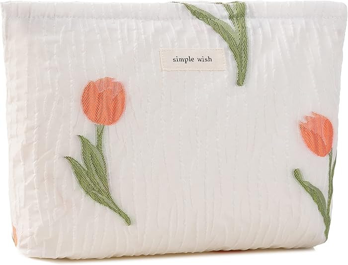 ZLFSRQ Makeup Bag Travel Cosmetic Bag for Purse Floral Zipper Makeup Pouch for Women Small Cute F... | Amazon (US)