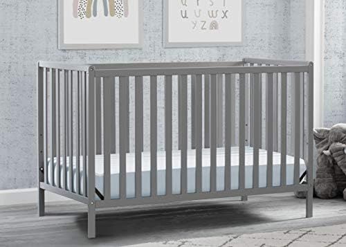 Delta Children Heartland 4-in-1 Convertible Crib, Grey + Delta Children Twinkle Galaxy Dual Sided... | Amazon (US)