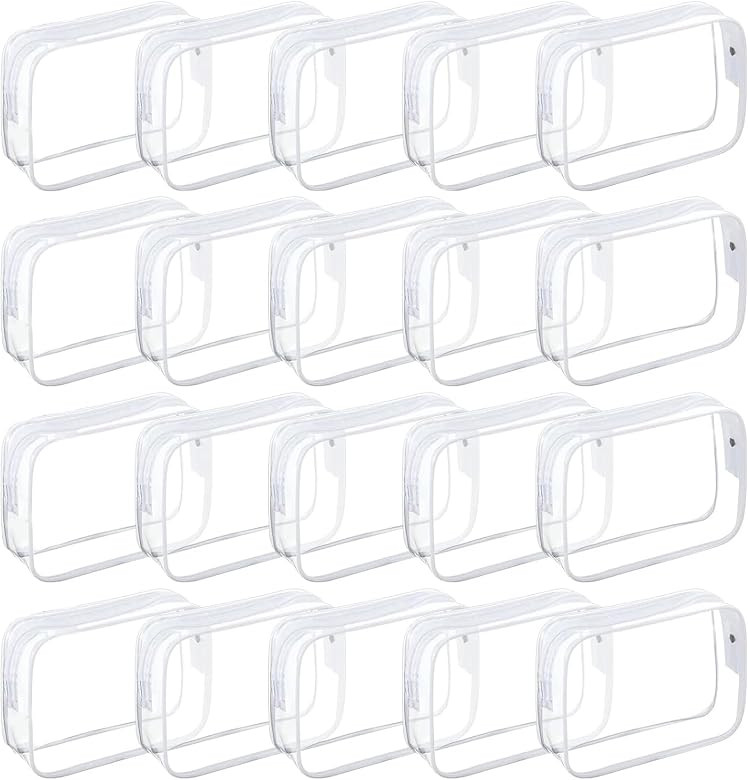 20 Packs Clear Cosmetics Bags for Women Men Waterproof Toiletry Bags PVC Makeup Bags Organizer Ca... | Amazon (US)