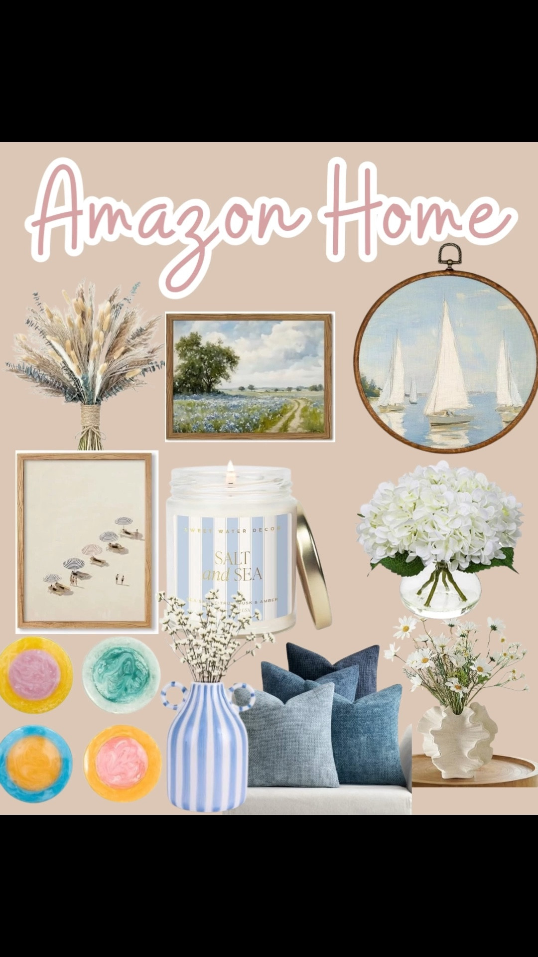 Coastal home decor from Amazon 
Summer home decor, beach decor, coastal granddaughter home decor, blue, throw pillows, preppy, living room decor, coasters, wall art, amazon home, Amazon finds

#LTKHome #LTKSeasonal