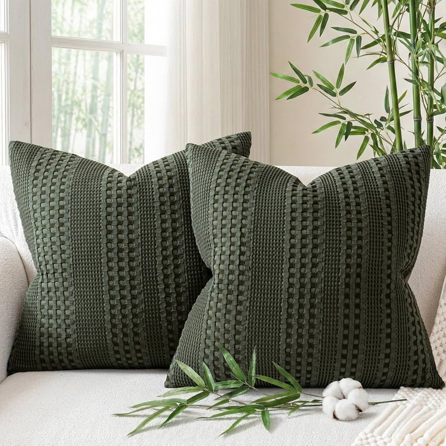 a moment 2 Pack Bamboo Fiber Pillow Covers - Waffle Weave, Ultra Soft & Breathable, Euro Shams Co... | Amazon (US)