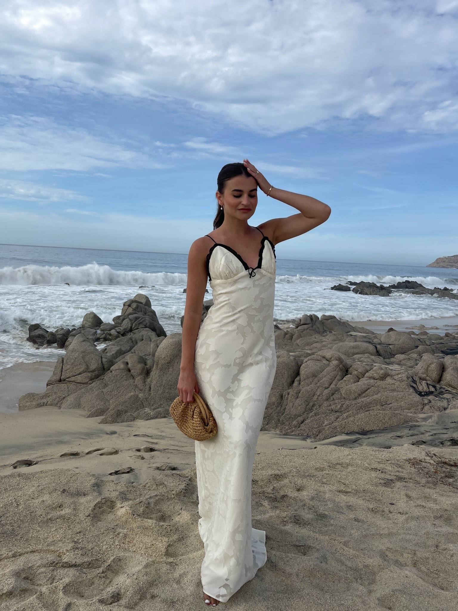 a night out in cabo! wearing size xs in this dress, fell in love with the texture & black piping!

#LTKwedding #LTKtravel #LTKsummer