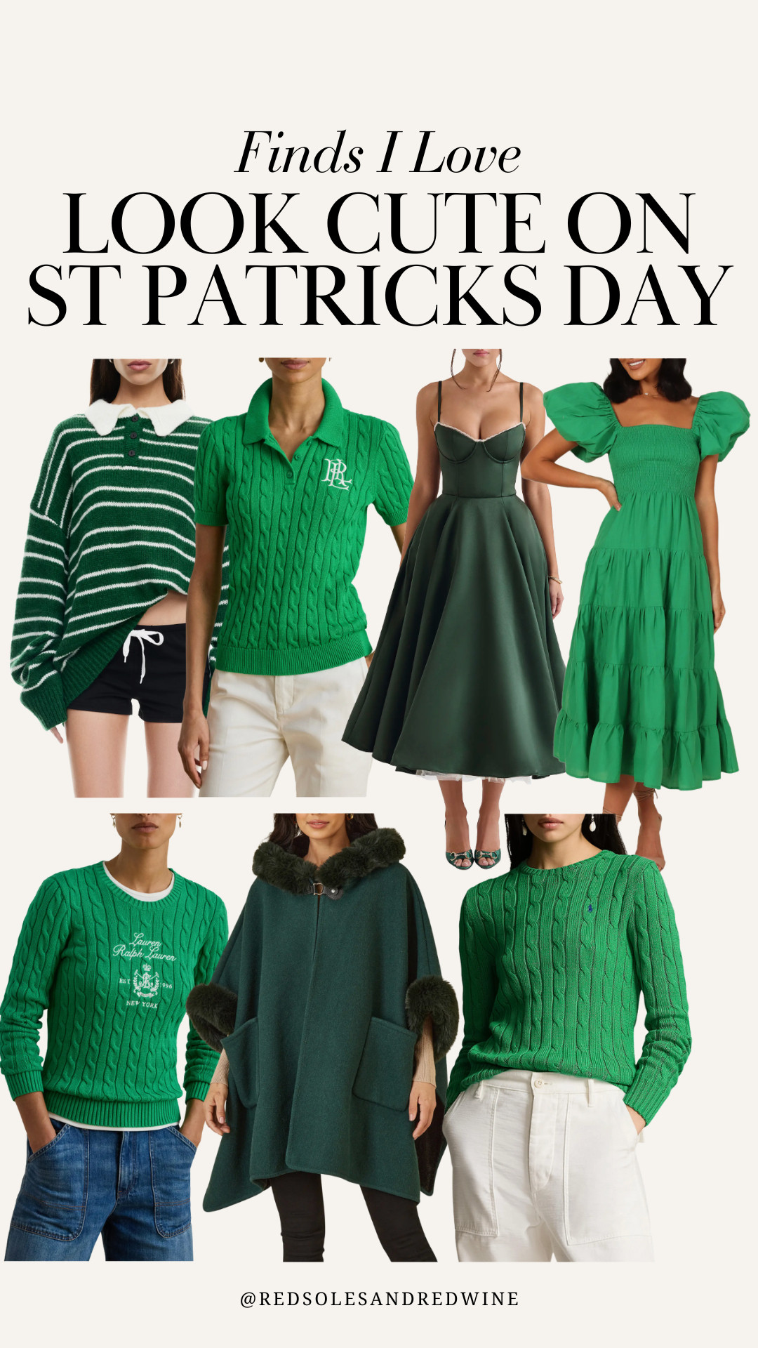 St Patrick's day looks I love! Ralph Lauren sweaters, green dress, green sweater, st pattys day outfit 

 
