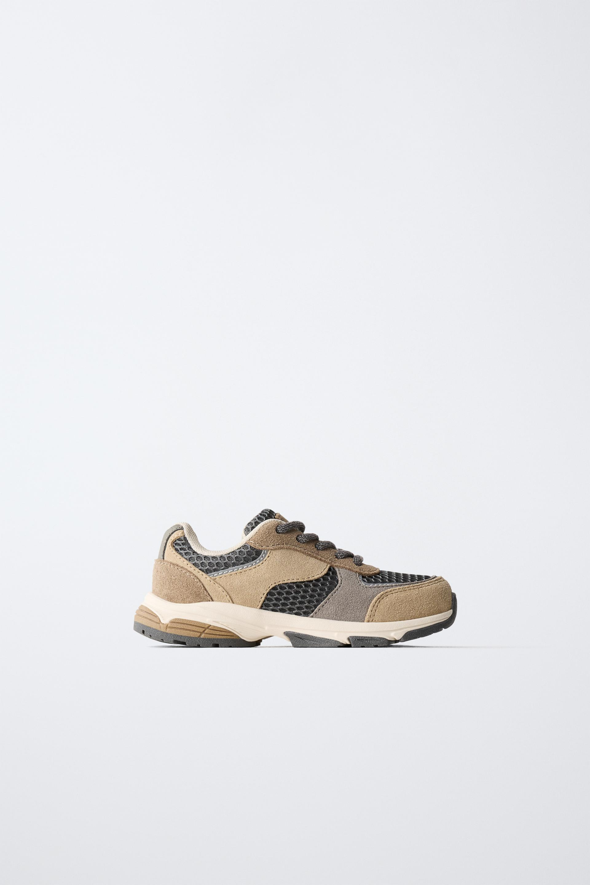 Zara - Mesh Technical Sneakers - Sandy Brown - 6½ (5.3 Inches) - Kids | Zara US