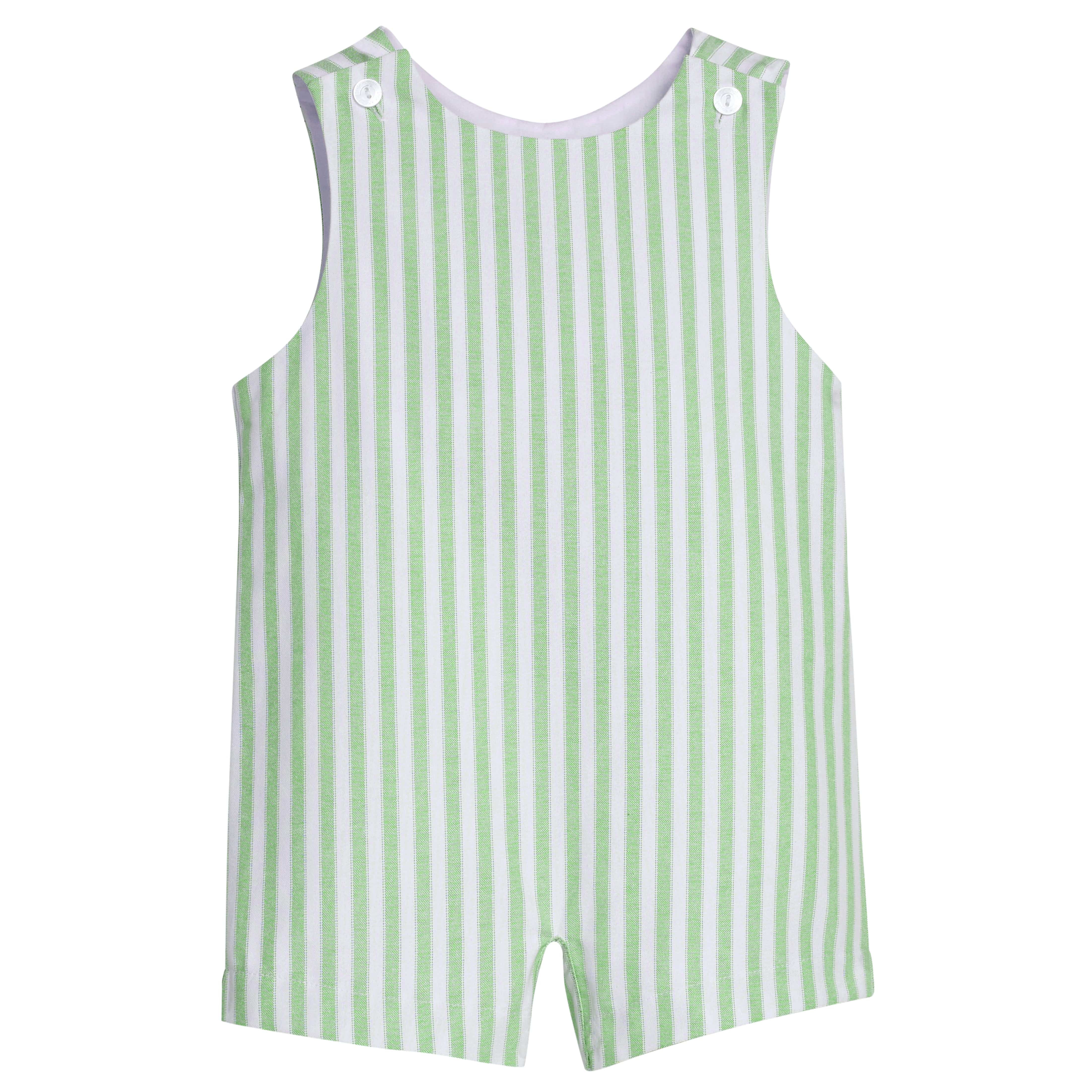 Meriwether Stripe Vintage John John - Green Stripe Boy Romper | Little English