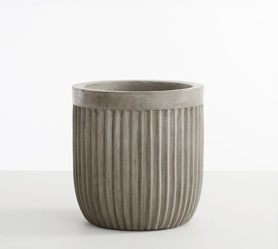 Concrete Fluted Outdoor Planters | Pottery Barn (US)