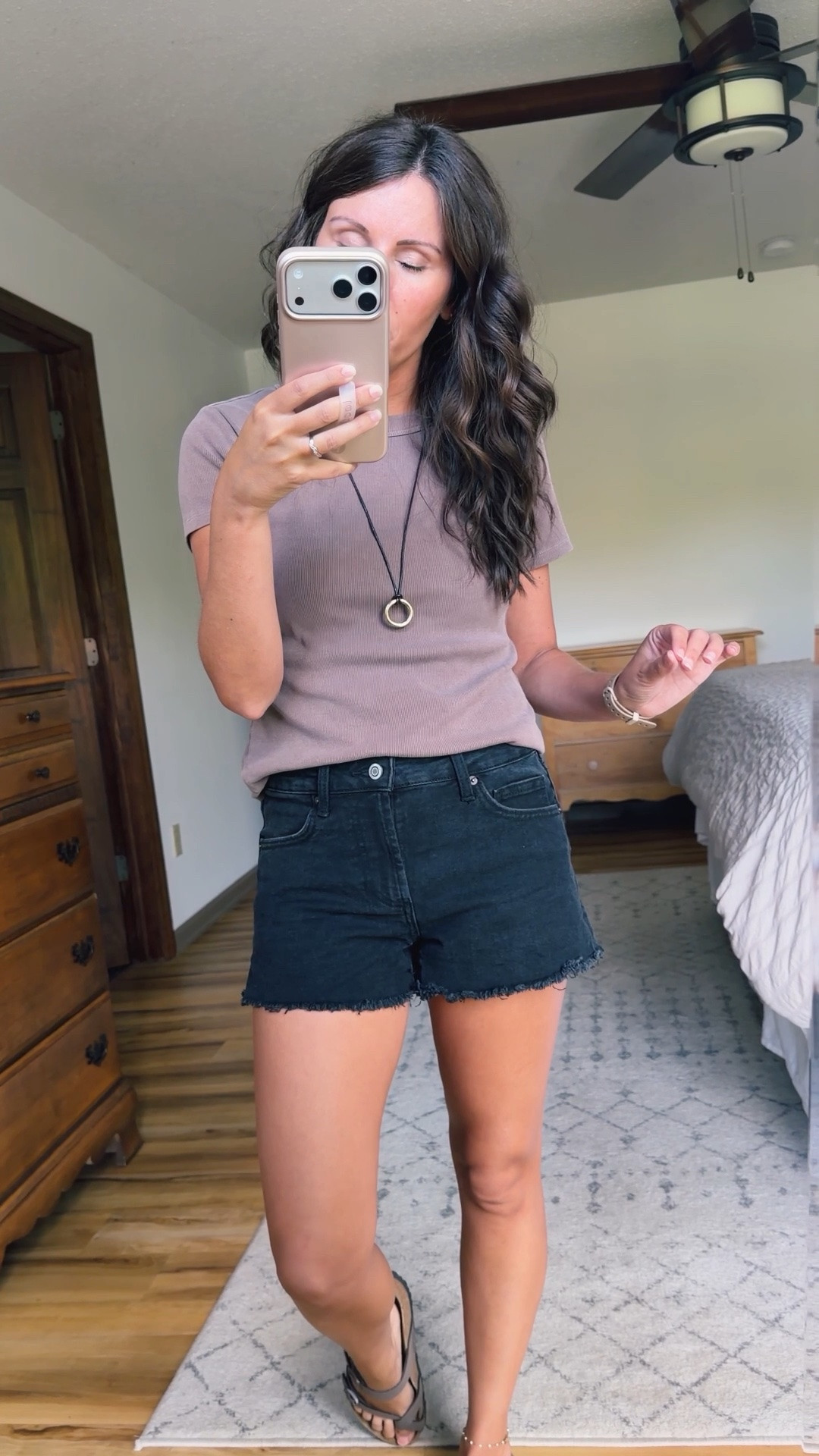 size small in my tee shirt and 00 in my denim shorts. My sandals are size 36! I made my necklace so I linked similar ones🤎

#LTKPetite #LTKSeasonal #LTKgrwm