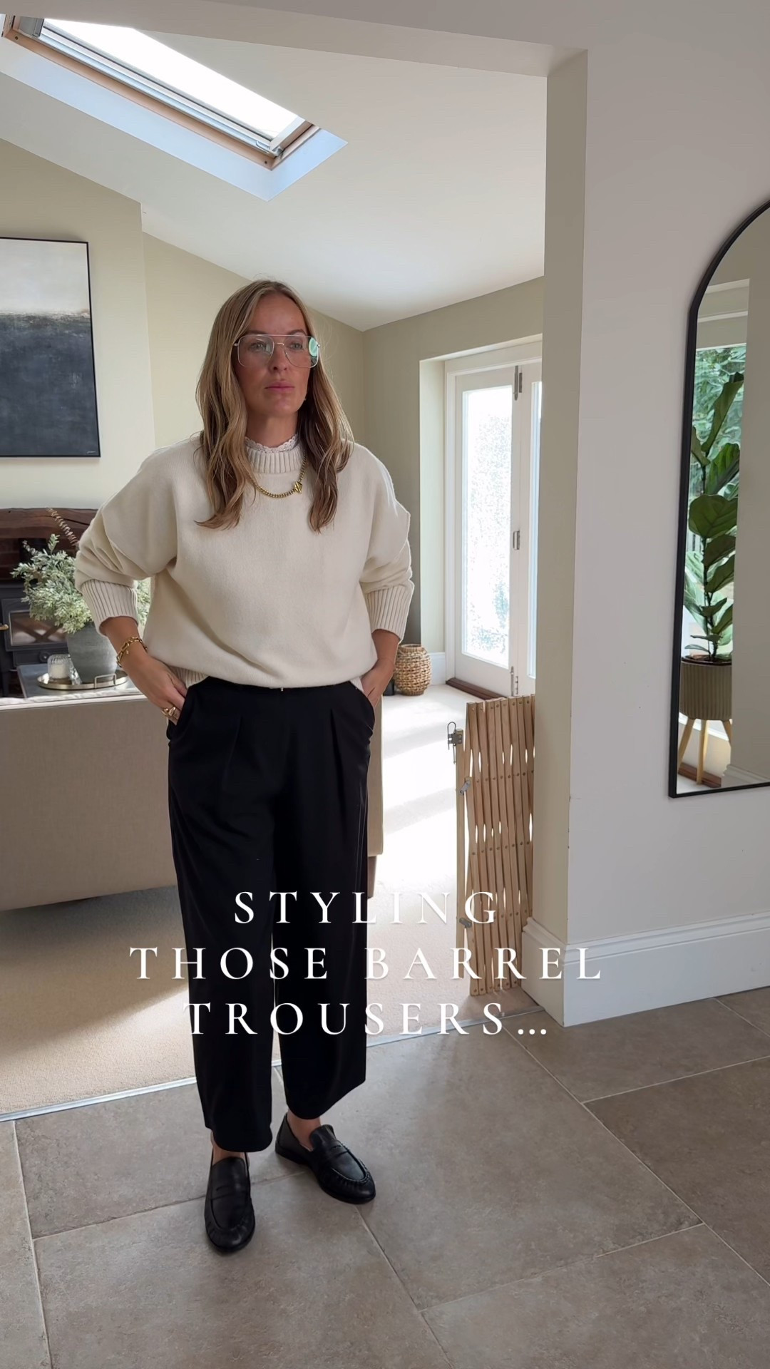 A lot of you have bought and loved these trousers so I’ve just put a few more outfits together using the pieces in my office. 
Sizes … 
Trousers 14 regular 
Cream knit - medium
Lace blouse - U.K. 14 
Long Wool coat large 
Shirt medium
Belt M-L 
Tan wool jacket U.K. 14 
Navy merino knit large 
Grey cashmere thermal large 
Wool blend biker - medium (I’d prefer large) 
Wool blazer U.K. largee

Black trousers styling 
Outfits for work 
Office looks 
Everyday style 

#LTKworkwear #LTKautumn #LTKuk