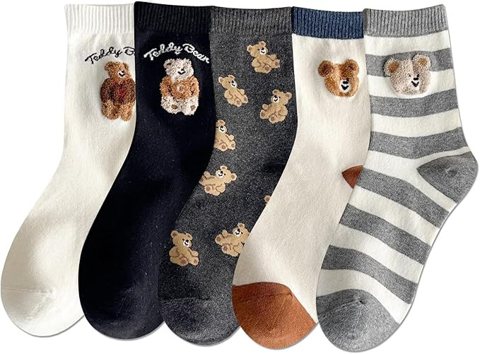 IIG 5 Pairs Womens Novelty Cute Crew Socks Colorful Funny Ankle Socks Gifts for Womens Socks | Amazon (US)