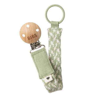 Bibs Braided Pacifier Clip - Sage/Ivory | Target