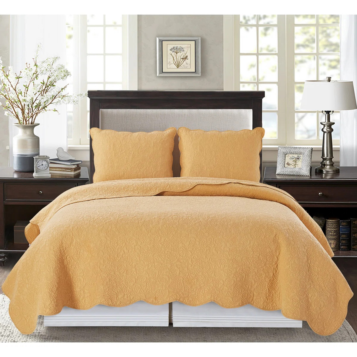 Christiana Honey  3-Piece Cotton Quilt Set | Wayfair North America