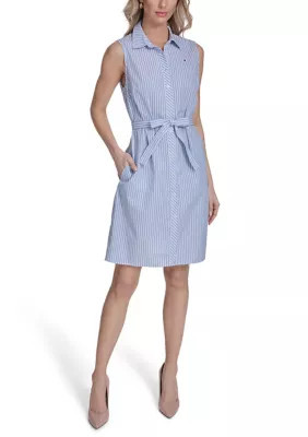 Tommy Hilfiger Women's Striped Cotton Mini Shirtdress | Belk