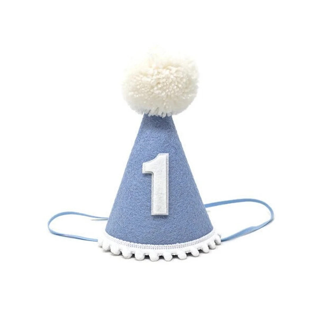 Baby Blue Birthday Party Hat, Birthday Party Hat, Boys first birthday, Baby Blue Party Hat, Littl... | Etsy (US)