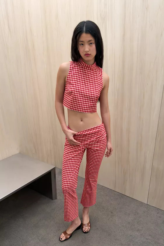 CROPPED GINGHAM TOP | Zara US