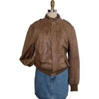 Leather Bomber Jacket Aviator Vintage 1970S Suede Cropped Flight Size Medium | Etsy (US)