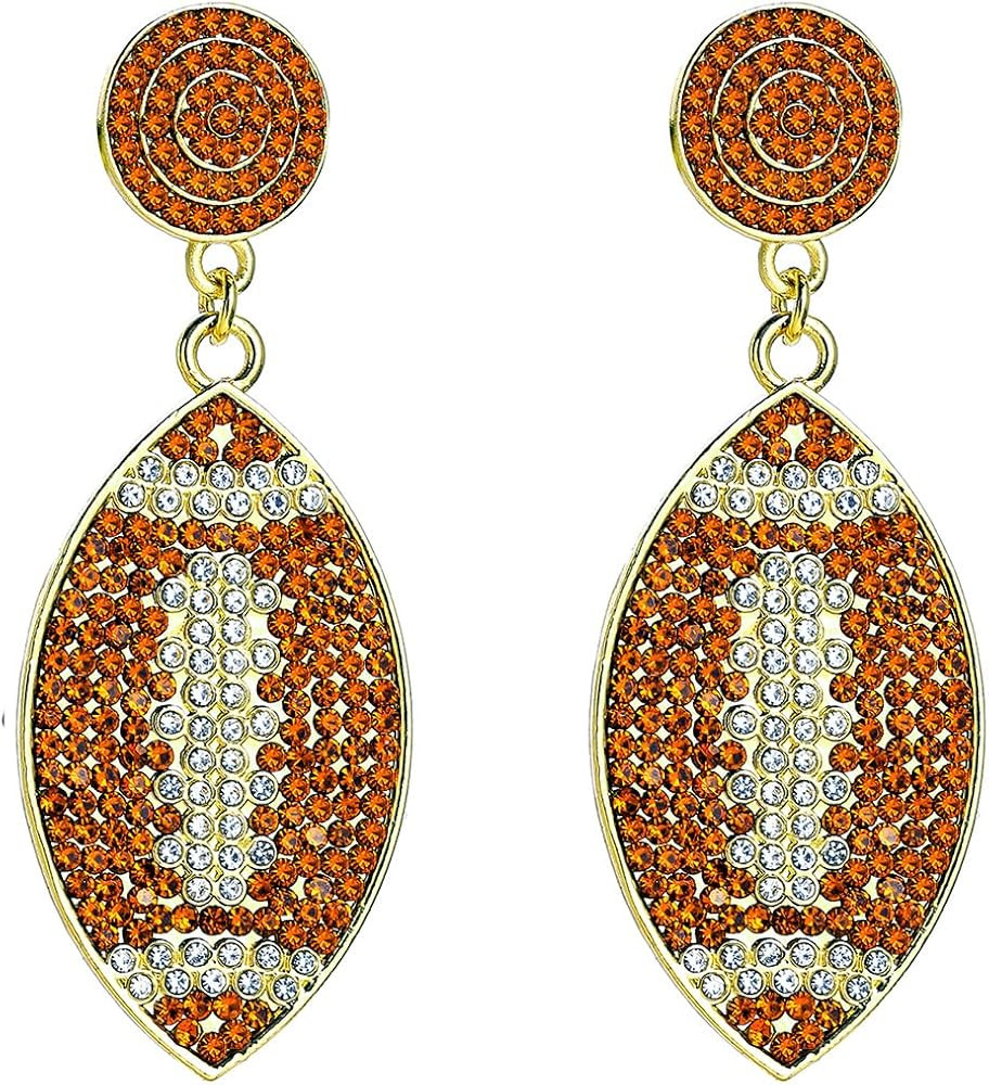 Beaded Game Day Baseball Football Earrings for Women Handmade Bead Crystal Drop Dangle Sports Ear... | Amazon (US)