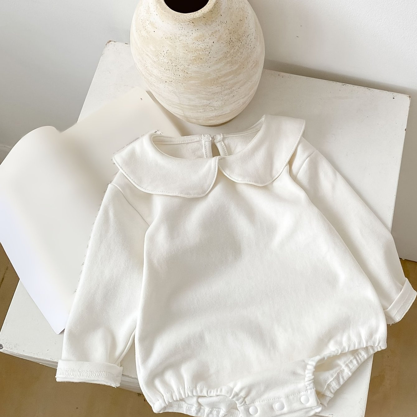 Baby's   Doll Collar Triangle Bodysuit Casual - Temu | Temu Affiliate Program