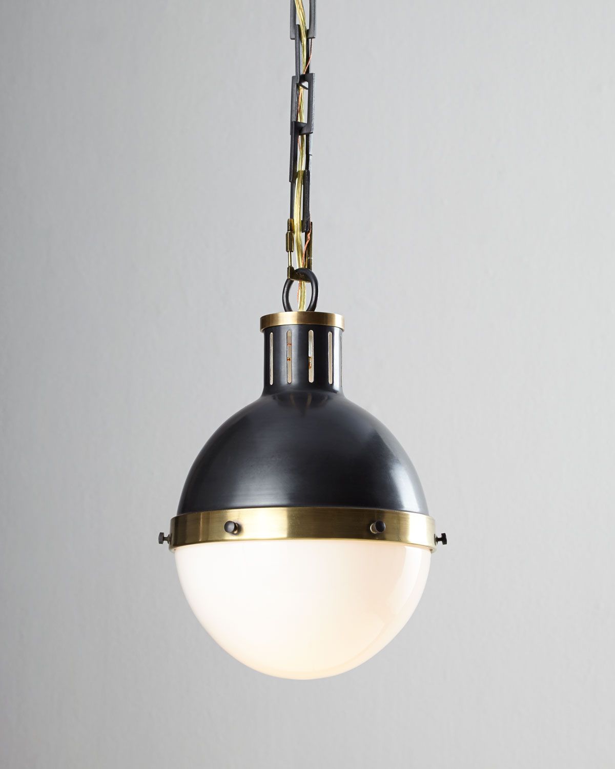 Hicks 2-Light Extra-Large Bronze with Antiqued Brass Pendant | Neiman Marcus