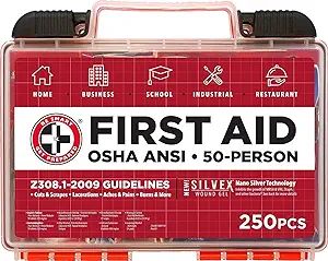 Be Smart Get Prepared First Aid Kit, 250 Piece. Exceeds OSHA ANSI Standards for Office, Home, Car... | Amazon (US)
