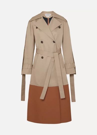 Leather-paneled cotton-gabardine trench coat | NET-A-PORTER (US)