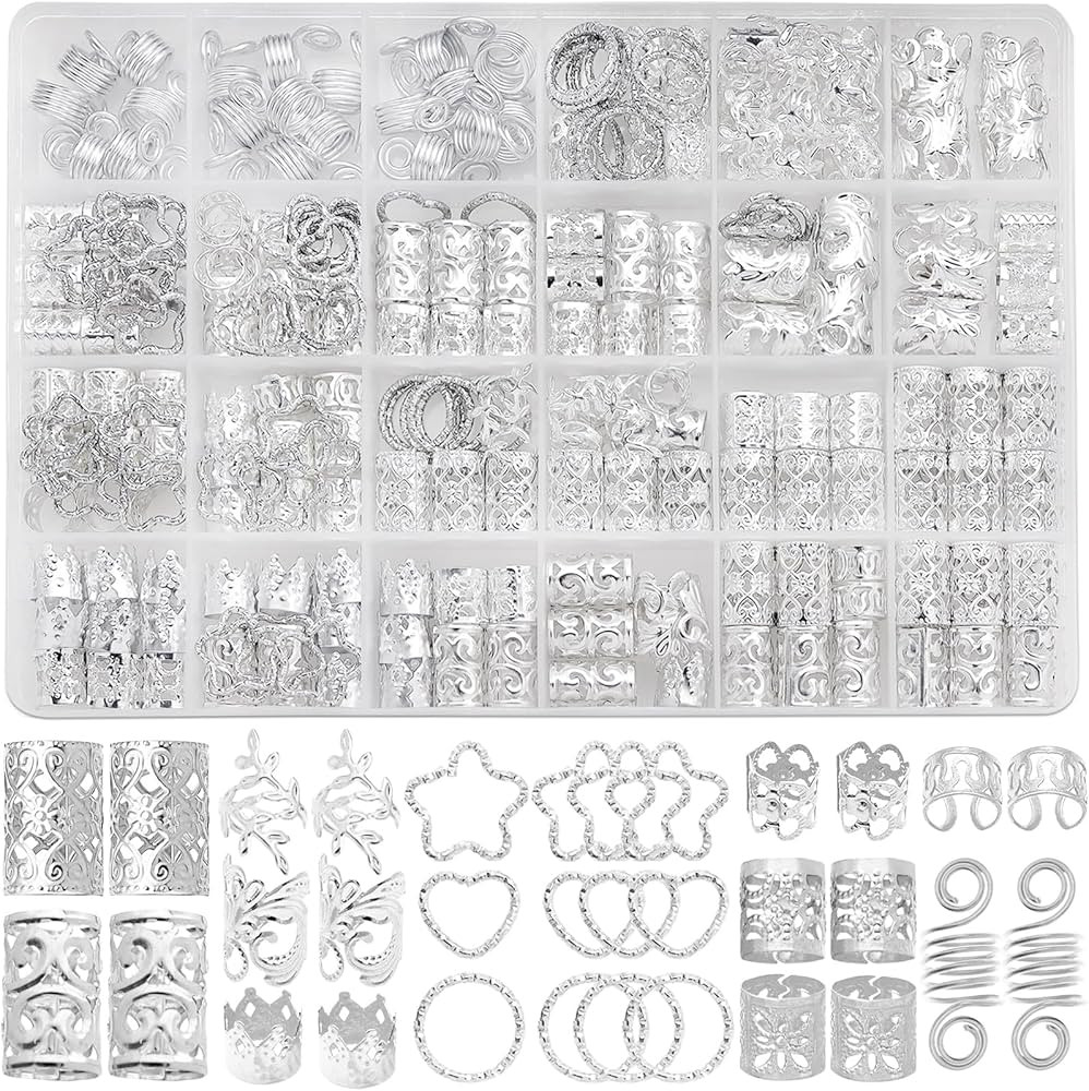 Fscwlmon 260 Pcs Hair Jewelry for Braids,Hair Beads Accessories for Dreadlock,Metal Hair Clips Cu... | Amazon (US)