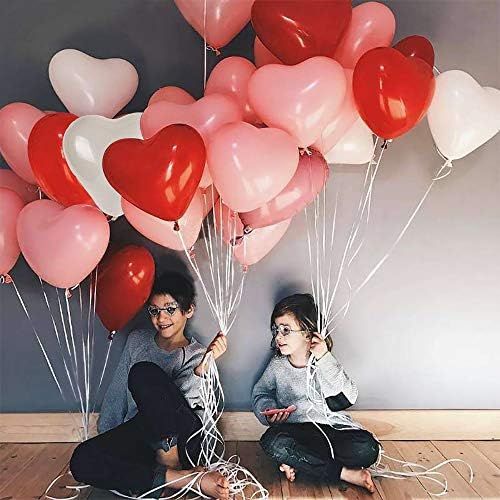 Heart Shape Latex Balloons for Valentines Day,Propose Marriage,Wedding Party(White+Red +pink)3 Style | Amazon (US)