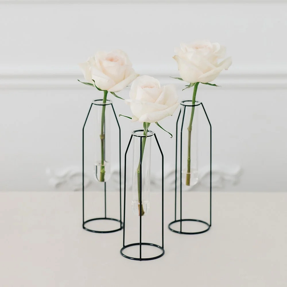 Geometric Tiered Test Tube Flower Vases - Set Of 3 | Walmart (US)