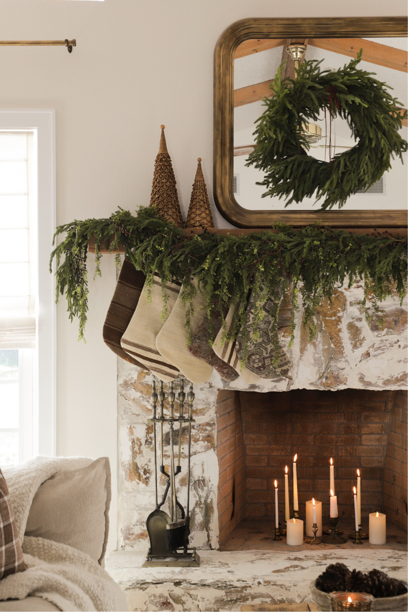 one of my favorite parts of our mantle-- these one of a kind, vintage turkish rug stockings 🤎✨

#LTKHome #LTKHoliday #LTKSeasonal