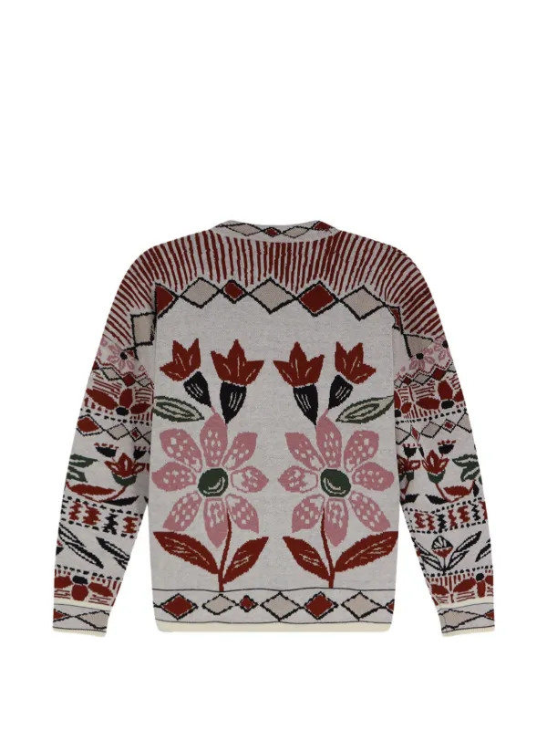 off-white Ainika embroidered flower knit cardigan | Farfetch Global