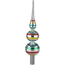 Amazon.com: Kurt Adler GG1400 13 Inch 3 Tier Early Years Glass Multicolor Treetops with Shiny Finish | Amazon (US)