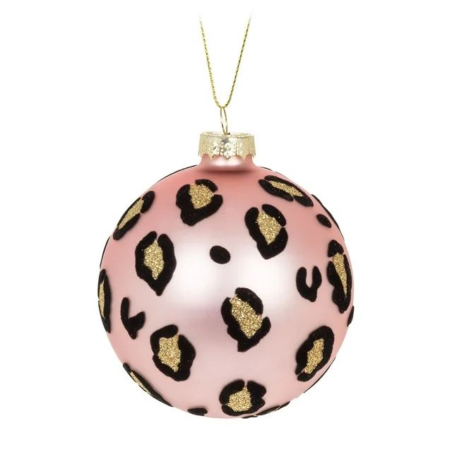 Set of 4 Pink Leopard Spot Ball Ornament | Walmart (US)