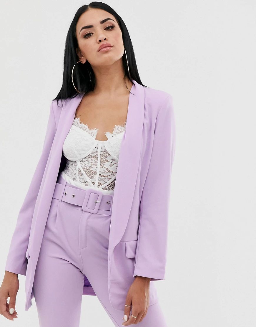 Boohoo tailored blazer co-ord in lilac-Purple | ASOS (Global)