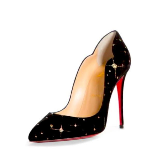 New Christian Louboutin Hot Chick 100mm suede Star Scalloped Embellished Pumps | Poshmark
