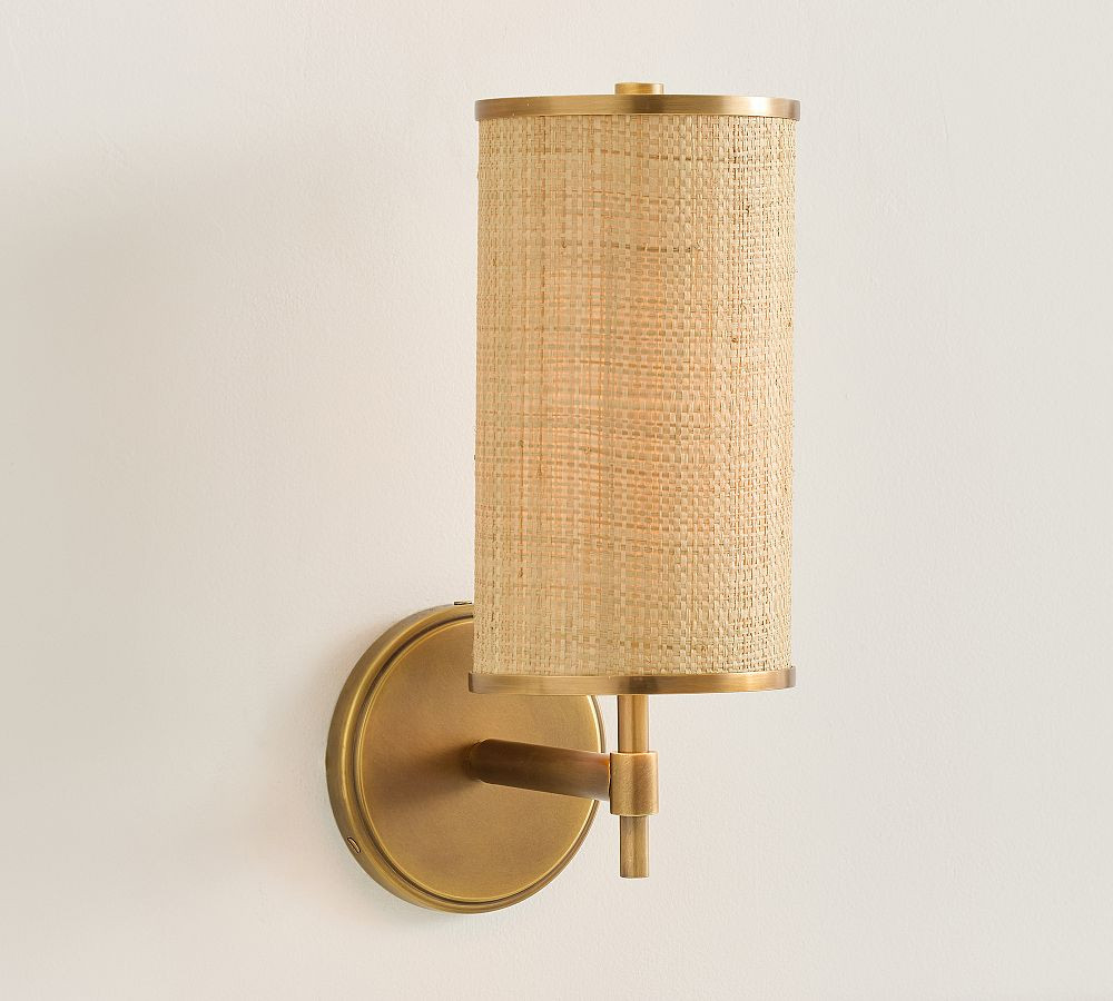 Andre Rattan Cylinder Sconce (14") | Pottery Barn (US)