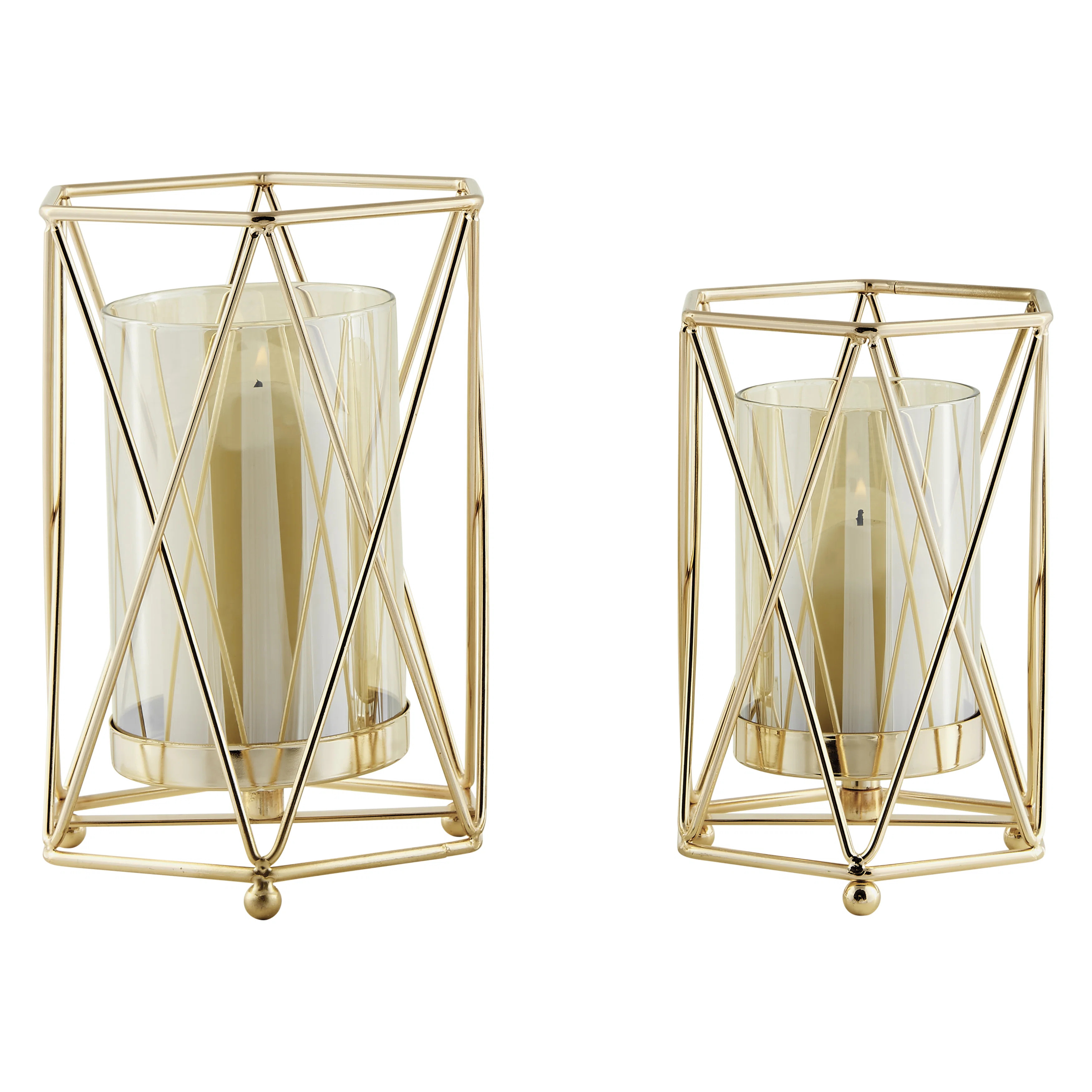 2 Piece Metal Tabletop Hurricane Set | Wayfair North America