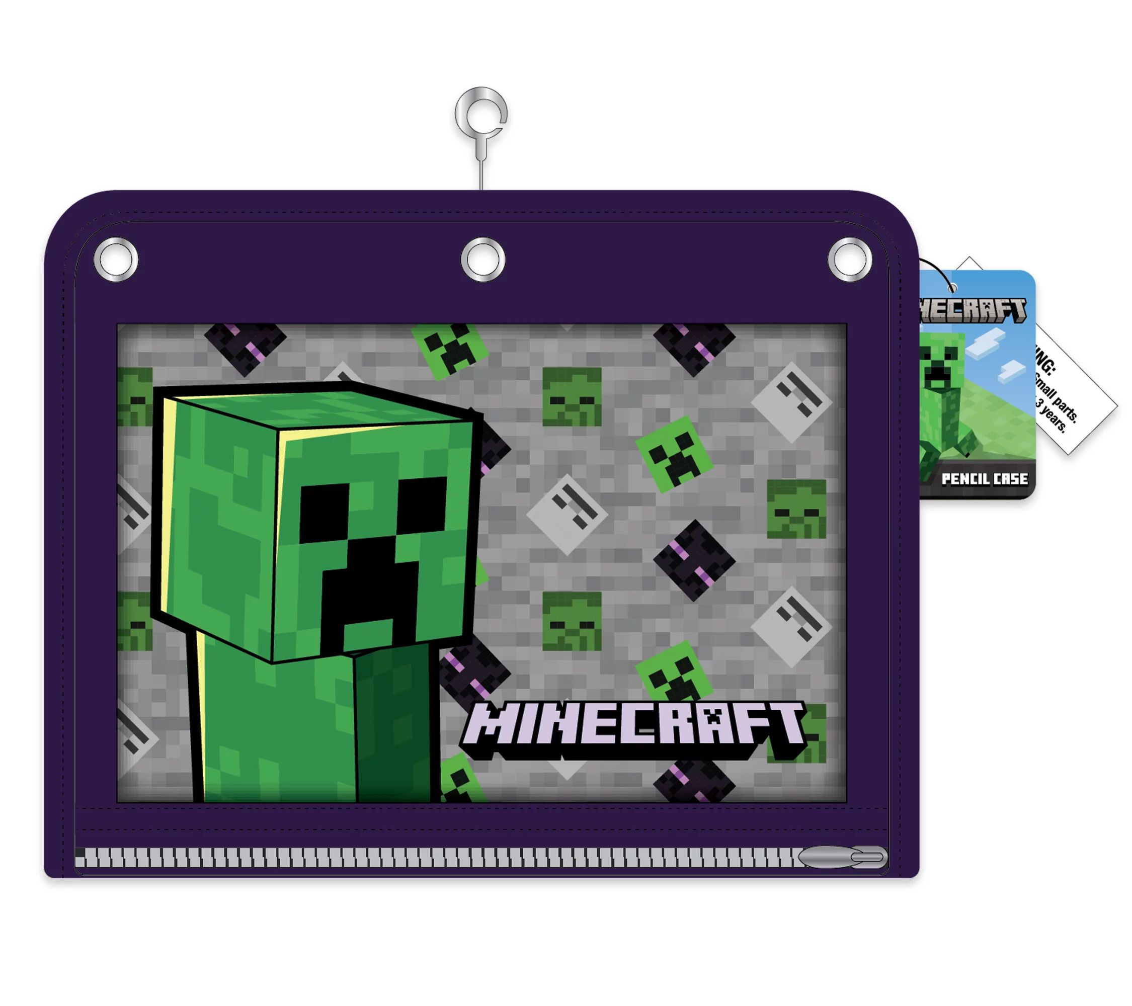 Minecraft Multicolor 3-Ring Pencil Case, 10.5-inches Wide by 8.25-inches High - Walmart.com | Walmart (US)