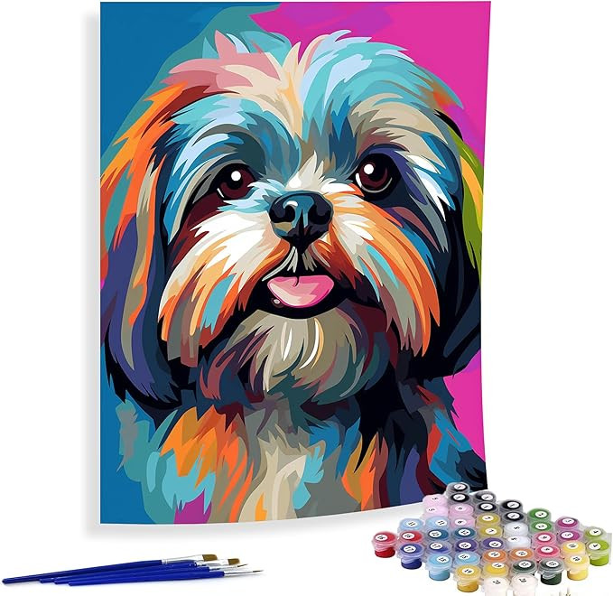 Diymood Paint by Numbers for Adults Dog, DIY Oil Painting Colorful Acrylic Paint by Number Kits f... | Amazon (US)