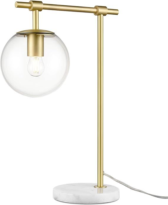 Light Society Graciana Table Lamp, Clear Glass, Brass Finish and Marble Base, Contemporary Mid Ce... | Amazon (US)