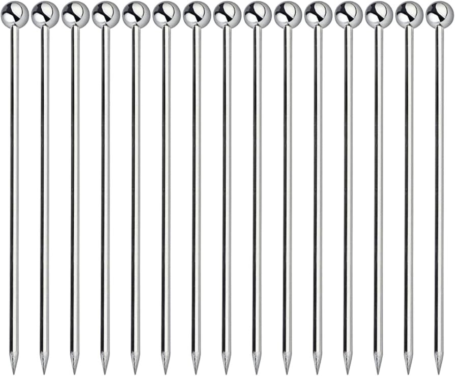 15PCS Cocktail Picks, Metal Stainless Steel Cocktail Toothpicks, Reusable Cocktail Skewers, Garni... | Amazon (US)