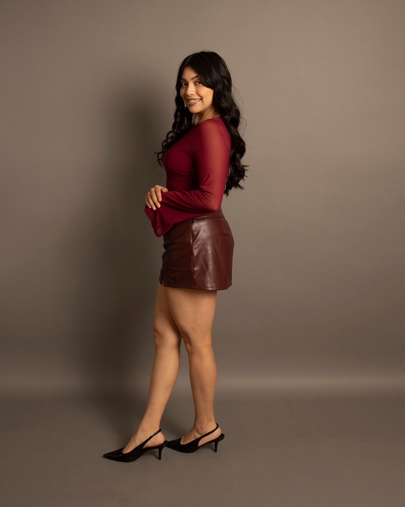 Holiday look featuring the season’s prettiest color, burgundy. 

#LTKMidsize #LTKSeasonal #LTKHoliday