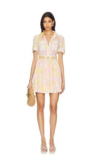 Pop Pleated Mini Dress in Pink & Yellow Floral | Revolve Clothing (Global)